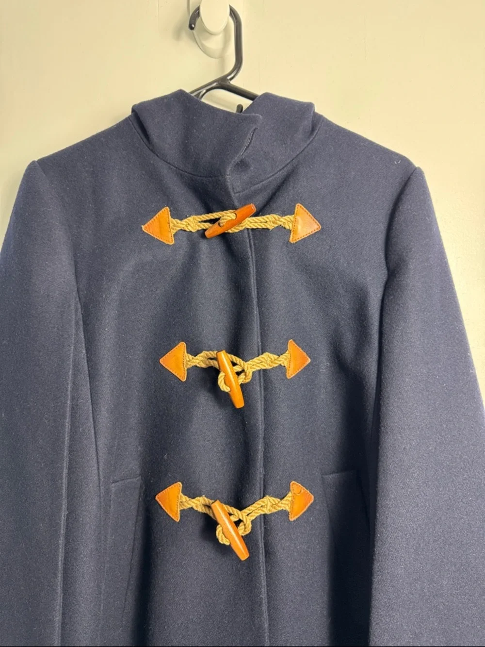 J Crew Cape Poncho Wool Cashmere Toggle‎ Coat Navy Size XXS/XS - Picture 3 of 12